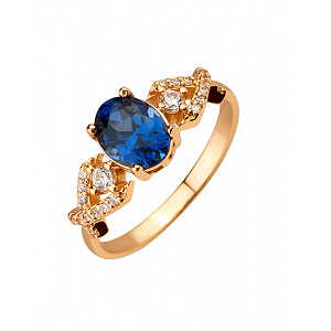 Золота каблучка з фіанітом (цирконієм куб.) (01-200785648) фотографія