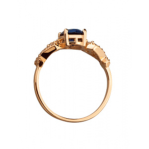 Золота каблучка з фіанітом (цирконієм куб.) (01-200785648) фотографія