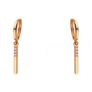 Золоті сережки з фіанітом (цирконієм куб.) (01-200845148) фотографія