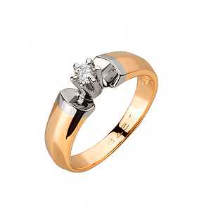 Золотое кольцо с бриллиантом (01-200847448) фотография