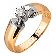 Золотое кольцо с бриллиантом 01-200847448 фотография 1
