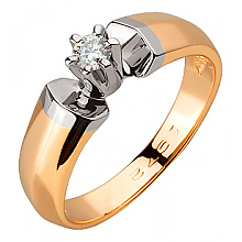 Золотое кольцо с бриллиантом (01-200847448)