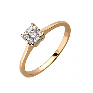 Золотое кольцо с бриллиантами (01-18385349) фотография