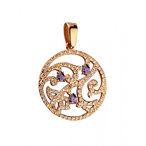 Золотий кулон з цирконієм куб. (01-18928149) фотографія