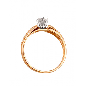 Золотое кольцо с цирконием куб. (01-19177349) фотография