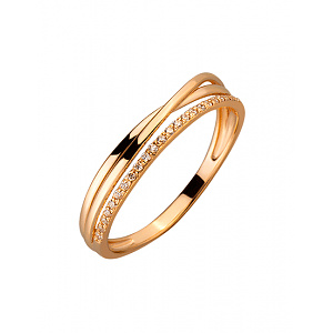 Золотое кольцо с цирконием куб. (01-200023049) фотография