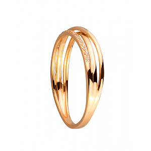 Золотое кольцо с цирконием куб. (01-200023049) фотография