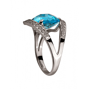 Золотое кольцо с циркониями (01-200243949) фотография