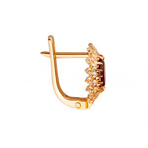 Золоті сережки з гранатами  та  цирконієм куб. (01-200382749) фотографія