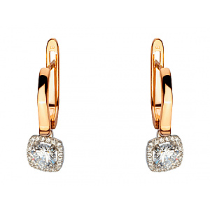 Золотые серьги с цирконием куб. (01-200383749) фотография