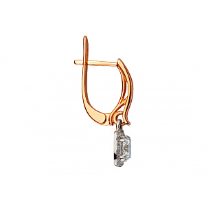 Золотые серьги с цирконием куб. (01-200383749) фотография