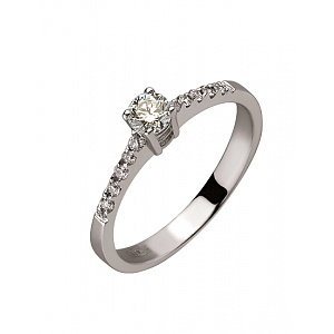 Золота каблучка з діамантами (01-200388249) фотографія