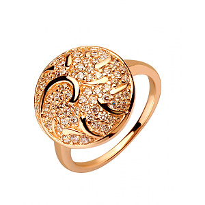 Золотое кольцо с цирконием куб. (01-200422749) фотография