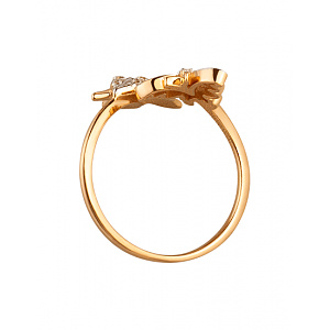 Золотое кольцо с цирконием куб. (01-200438249) фотография