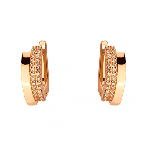 Золоті сережки з цирконієм куб. (01-200512349) фотографія