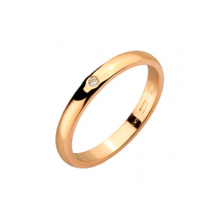 Золота обручка з діамантом (01-200530749) фотографія