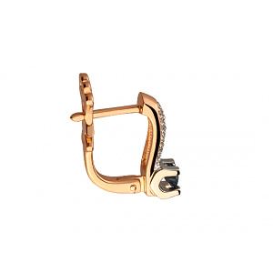 Золотые серьги с бриллиантами  и  корундами (01-200559549) фотография