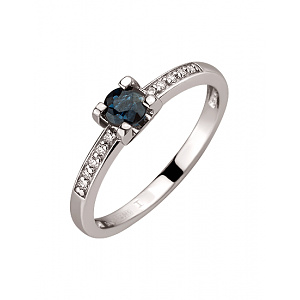 Золотое кольцо с бриллиантами  и  корундом (01-200599949) фотография