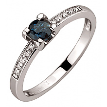 Золота каблучка з діамантами  та  корундом (01-200599949)