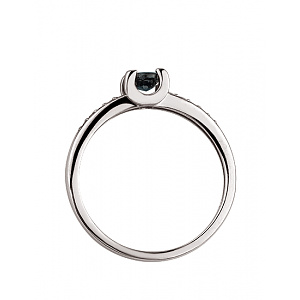 Золотое кольцо с бриллиантами  и  корундом (01-200599949) фотография