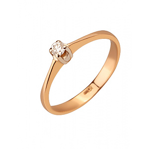 Золотое кольцо с бриллиантом (01-200781049) фотография