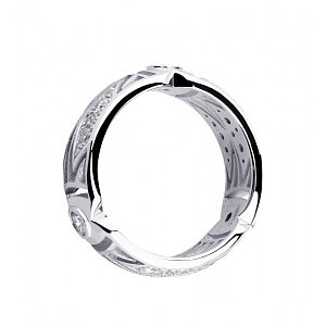 Золота каблучка з діамантами (2лб_к-013) фотографія