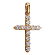 Золотий хрестик з діамантами 1б_п-019 фотографія 1