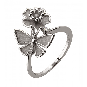 Золота каблучка з діамантом (2б_к-242) фотографія