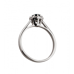 Золота каблучка з діамантами  та  сапфіром (2б_к-145) фотографія