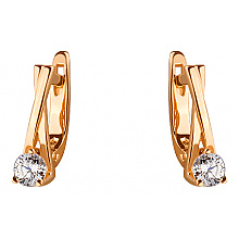 Золоті сережки з фіанітом (цирконієм куб.) (01-19266250)