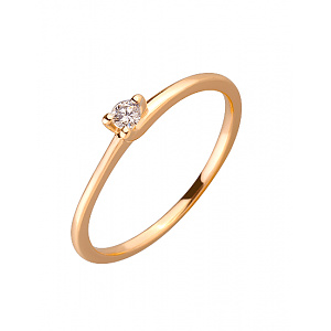 Золотое кольцо с бриллиантом (01-200104650) фотография