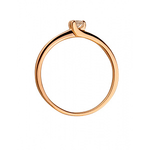 Золотое кольцо с бриллиантом (01-200104650) фотография