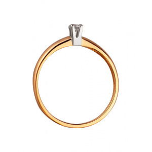 Золотое кольцо с бриллиантом (01-200159950) фотография