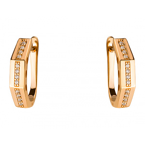 Золотые серьги с цирконием куб. (01-200343650) фотография