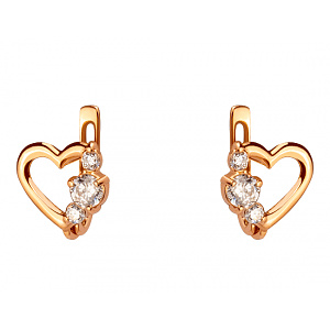 Золотые серьги с цирконием куб. (01-200452950) фотография