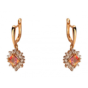 Золотые серьги с цирконием куб. (01-200559650) фотография