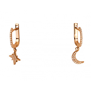 Золоті сережки з цирконієм куб. (01-200573450) фотографія