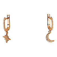 Золоті сережки з цирконієм куб. (01-200573450)