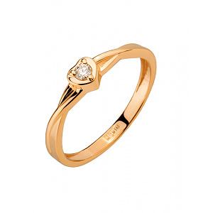 Золота каблучка з діамантом (01-200590050) фотографія