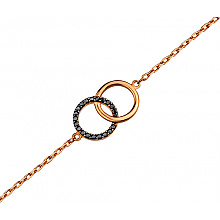 Золотий браслет з фіанітом (цирконієм куб.) (01-200766250)