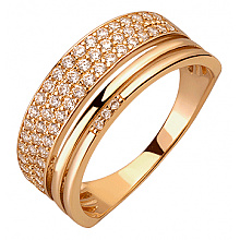 Золота каблучка з фіанітом (цирконієм куб.) (01-200816050)