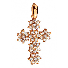 Золотий хрестик з фіанітом (цирконієм куб.) (01-200819350)