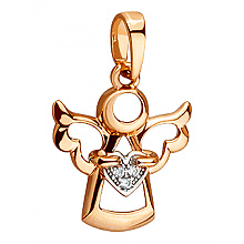 Золотий кулон з фіанітом (цирконієм куб.) (01-200847450)