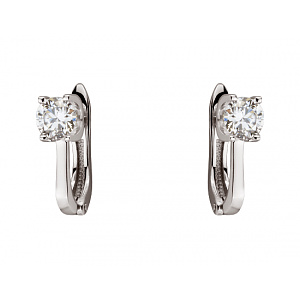 Золотые серьги с фианитом (цирконием куб.) (01-200879950) фотография