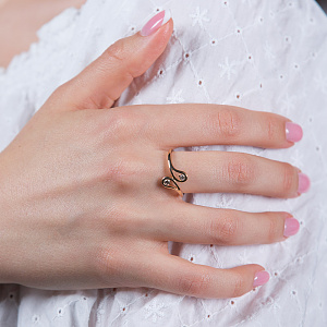 Золота каблучка з діамантами (1б_к-221) фотографія