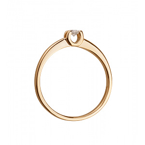 Золота каблучка з діамантом (1б_к-297) фотографія