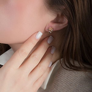 Золотые серьги с бриллиантами (4б_с-081) фотография