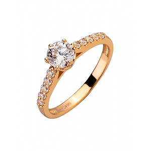 Золота каблучка з цирконієм куб. (01-200191451) фотографія