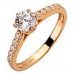 Золота каблучка з цирконієм куб. 01-200191451 фотографія 1