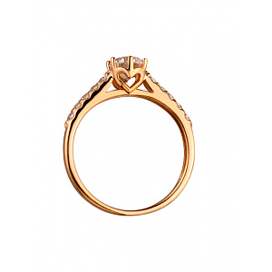 Золота каблучка з цирконієм куб. (01-200191451) фотографія